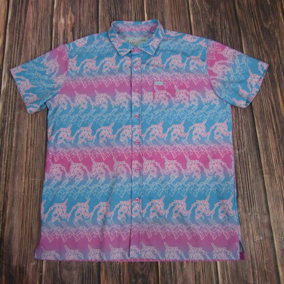Retro Rifle Other - Retro Rifle Mens XL Blue Pink Unicorn Button Up Shirt